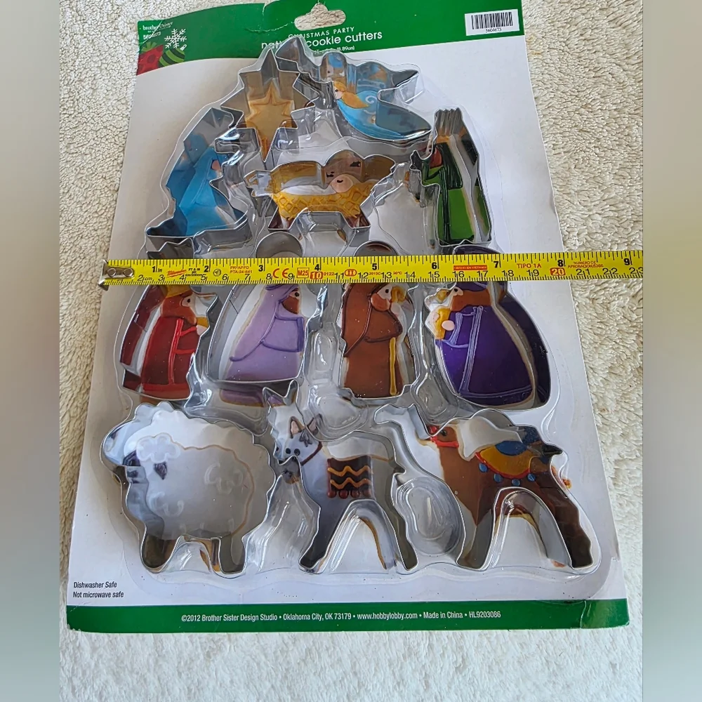 Christmas Nativity Metal Cookie Cutter Set of 12 Baby Jesus Kings Mary Joseph